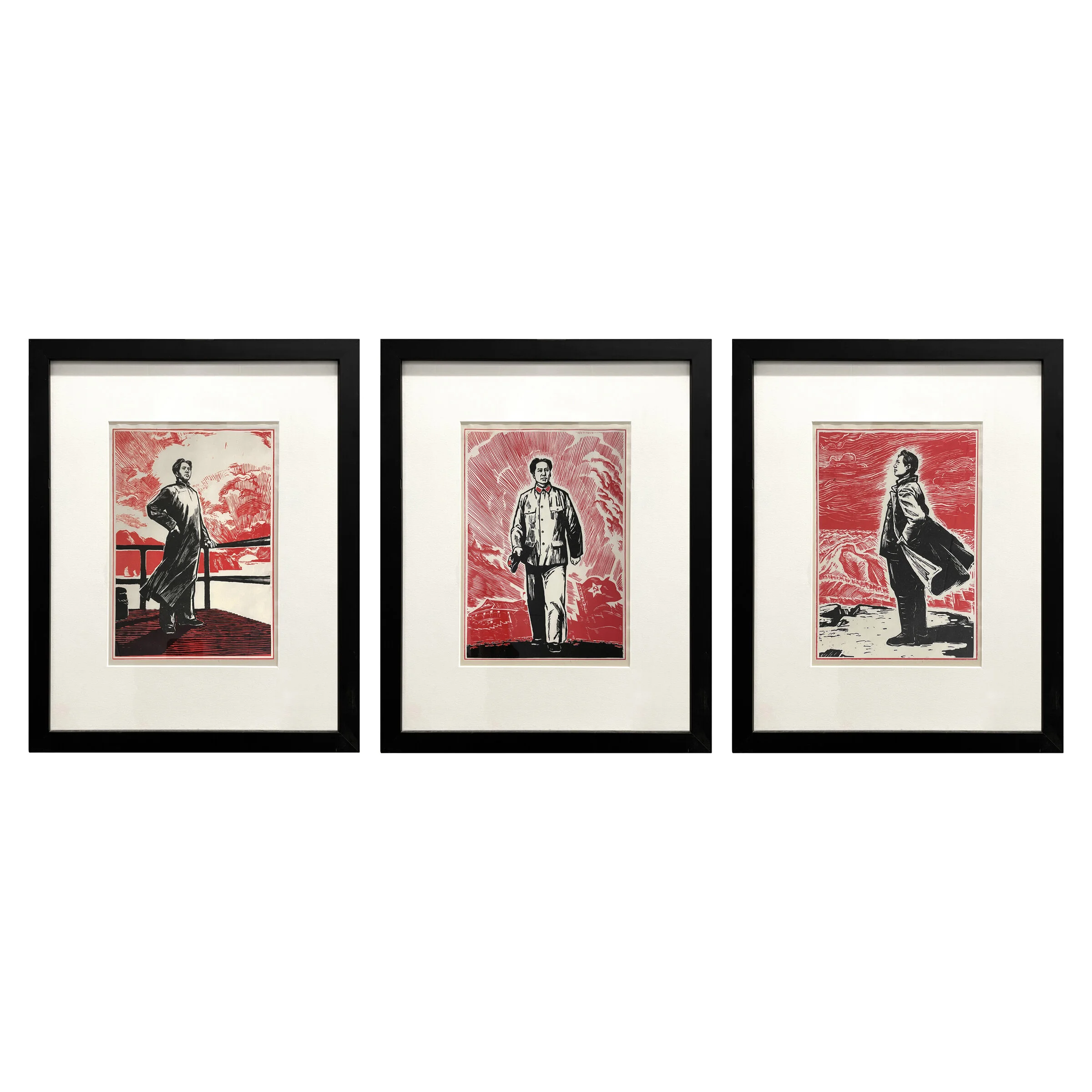 mao.ページ Set of Three Framed Mao Woodblock Prints — RIGHT | PROPER